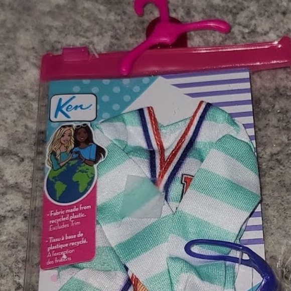 Barbie Fashion Pack, Clothing Set for Ken Doll with Striped 'K' Sweater, Shorts - Picture 1 of 3